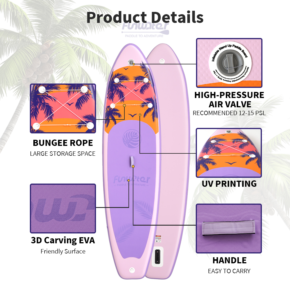 Nafukovací paddleboard FunWater PurplePalm 335*84*15cm